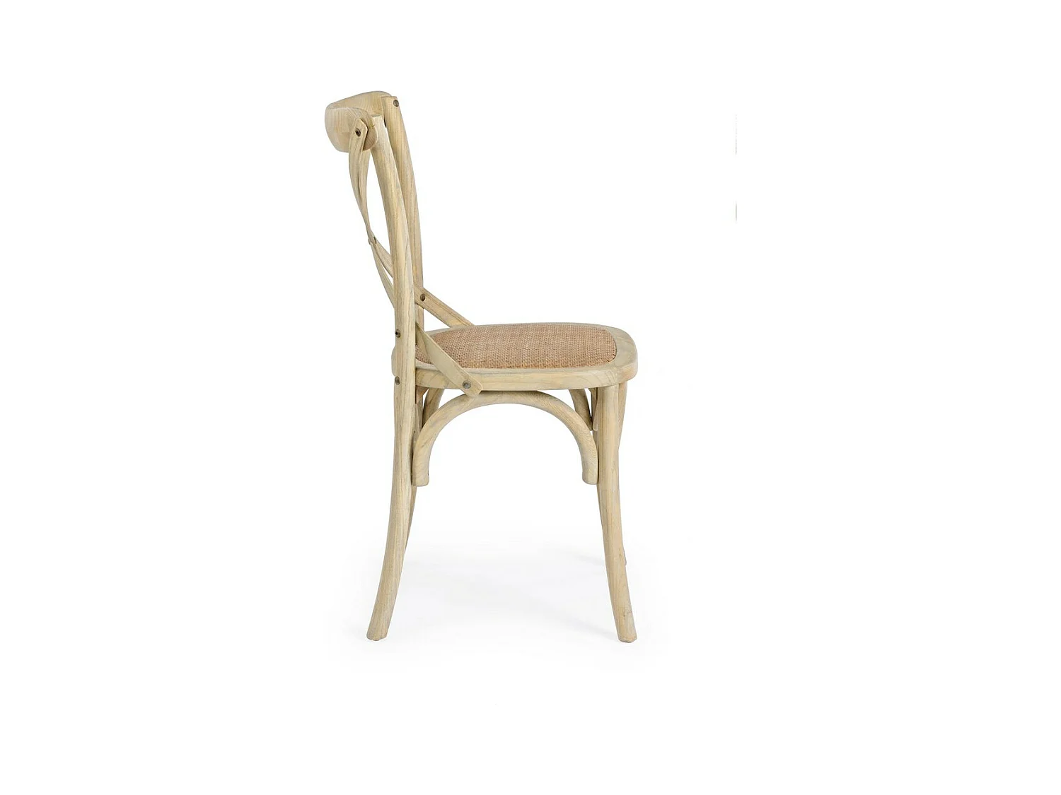 Zestaw 2 krzeseł z naturalnego wiązu i naturalnego rattanu - CROSS