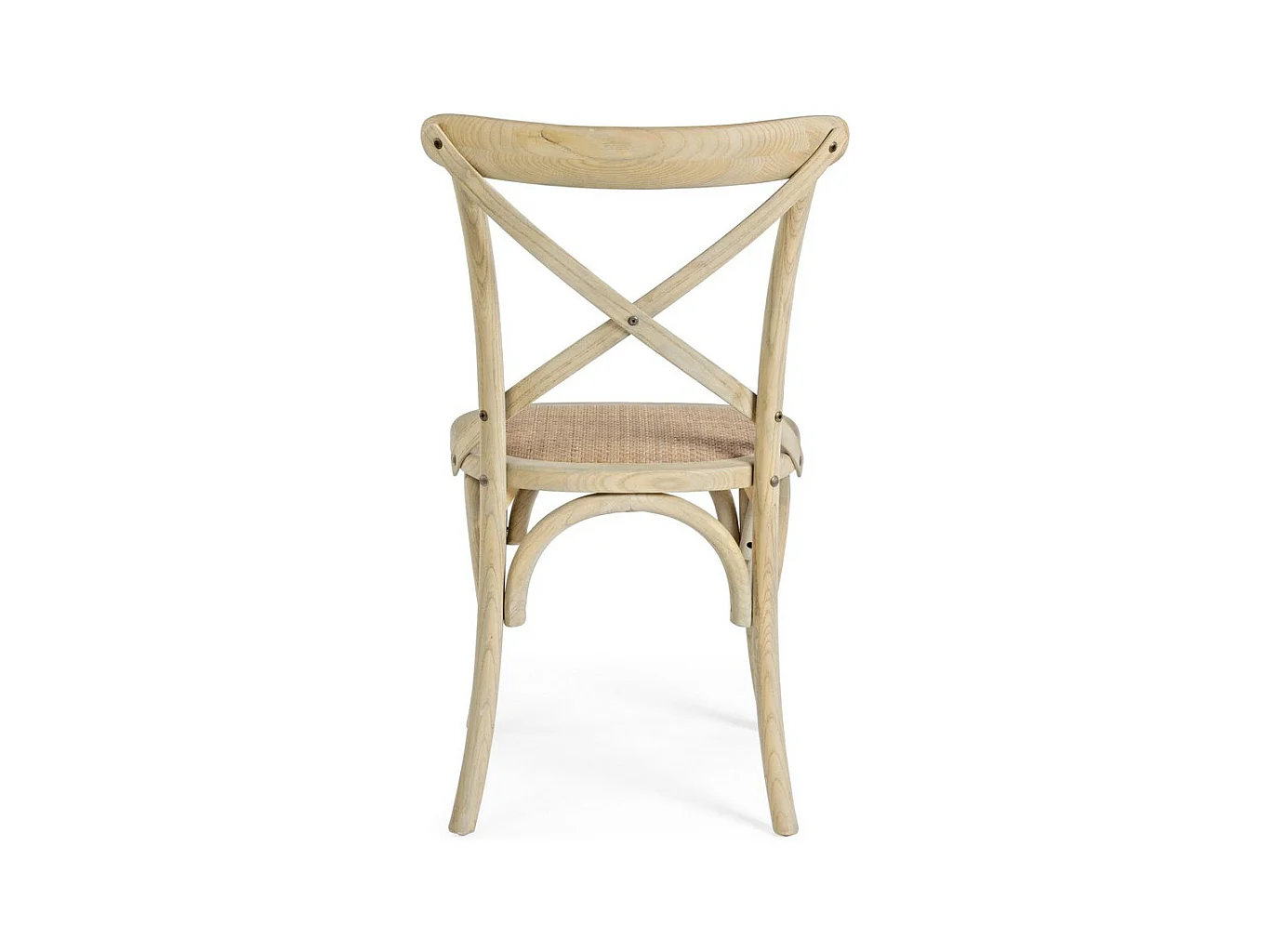 Zestaw 2 krzeseł z naturalnego wiązu i naturalnego rattanu - CROSS