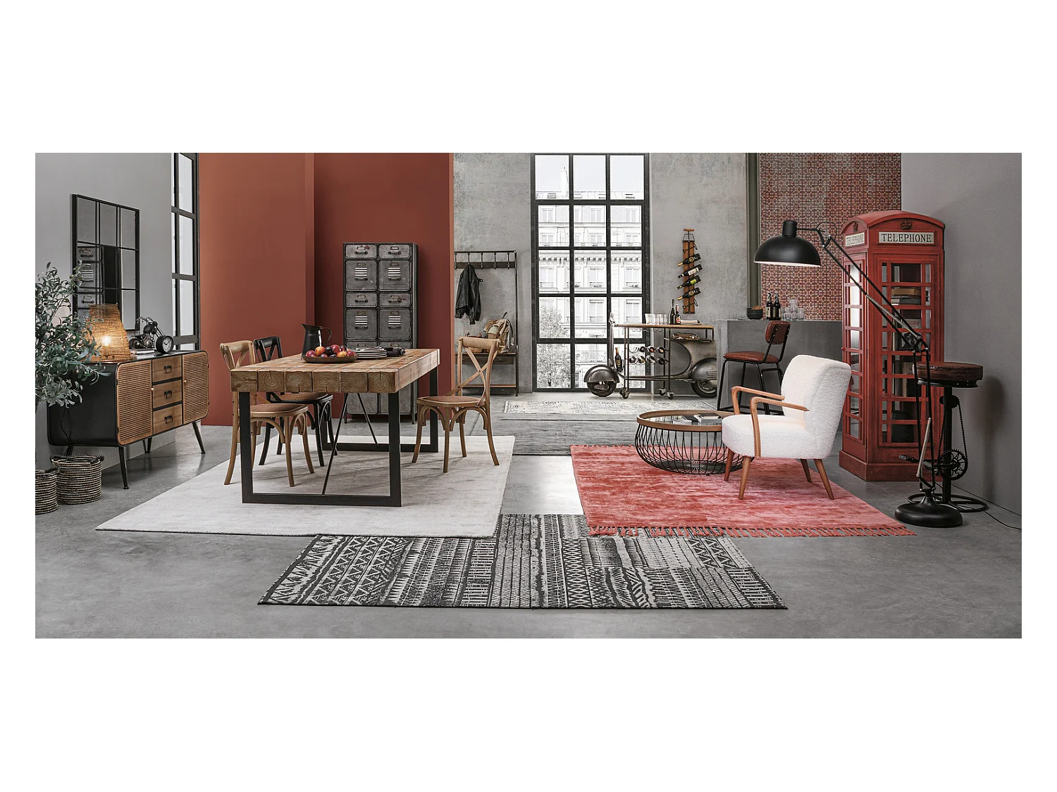 Zestaw 2 krzeseł z naturalnego wiązu i naturalnego rattanu - CROSS