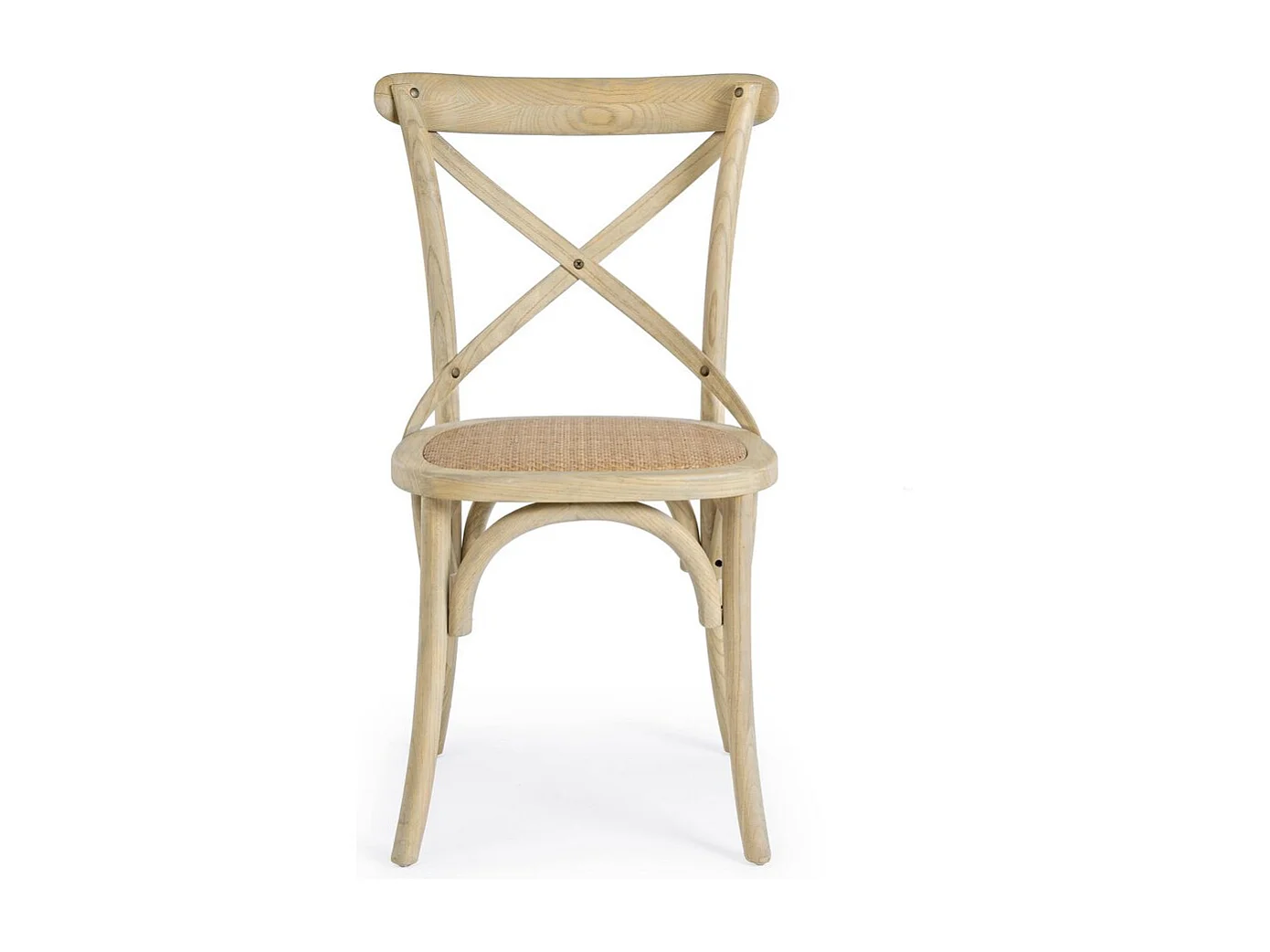 Set van 2 stoelen van natuurlijk iepenhout en natuurlijk rotan - CROSS