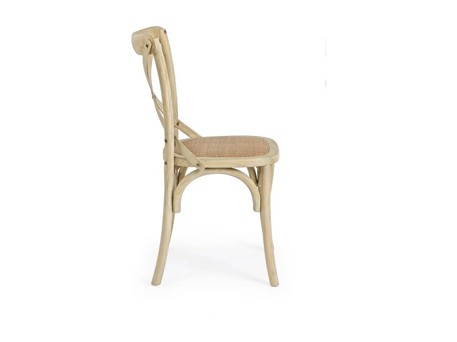 Set van 2 stoelen van natuurlijk iepenhout en natuurlijk rotan - CROSS