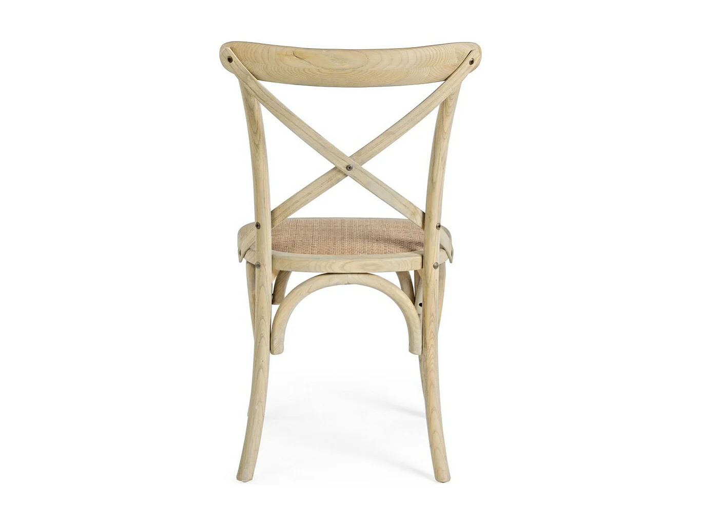 Set van 2 stoelen van natuurlijk iepenhout en natuurlijk rotan - CROSS