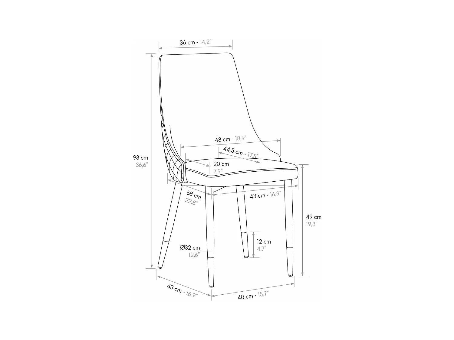 4 Stühle, grüner Stoff mit Samteffekt, Beine in Anthrazit und Gold - IRVINE