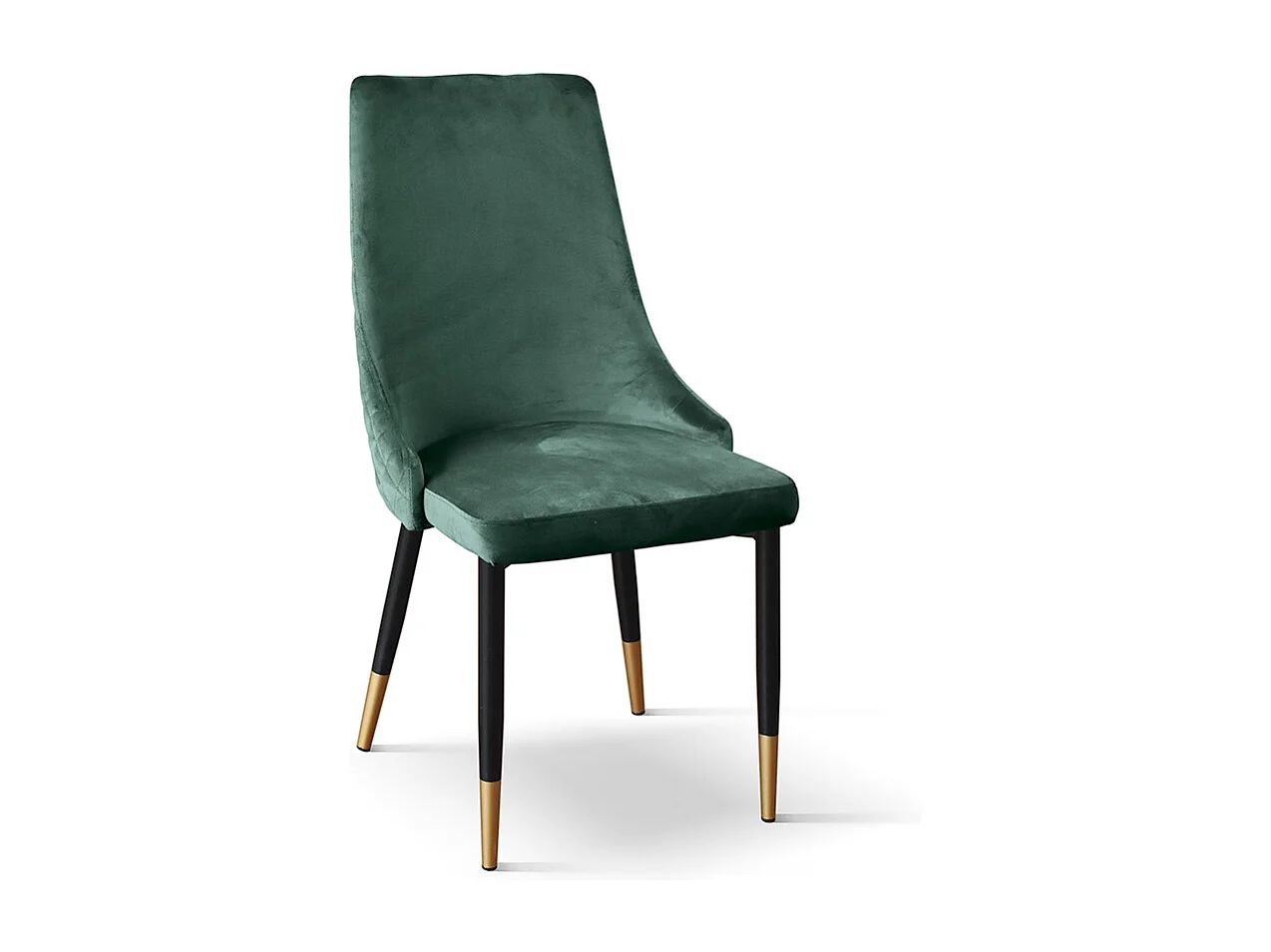 Set van 4 stoelen, stof met groen fluweeleffect, antraciet en gouden poten - IRVINE