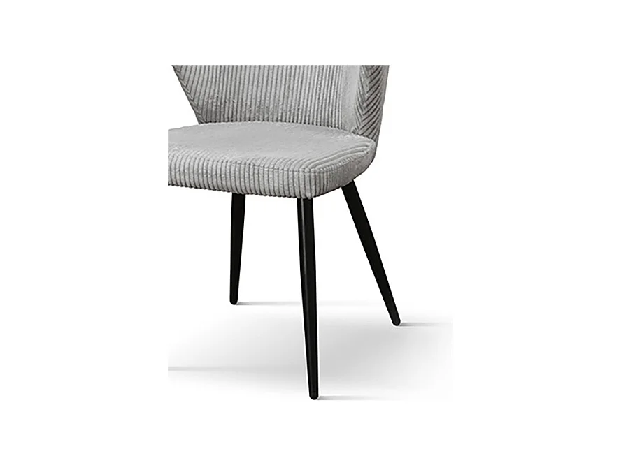 Set di 2 sedie in tessuto effetto velluto beige, gambe antracite - MANTES