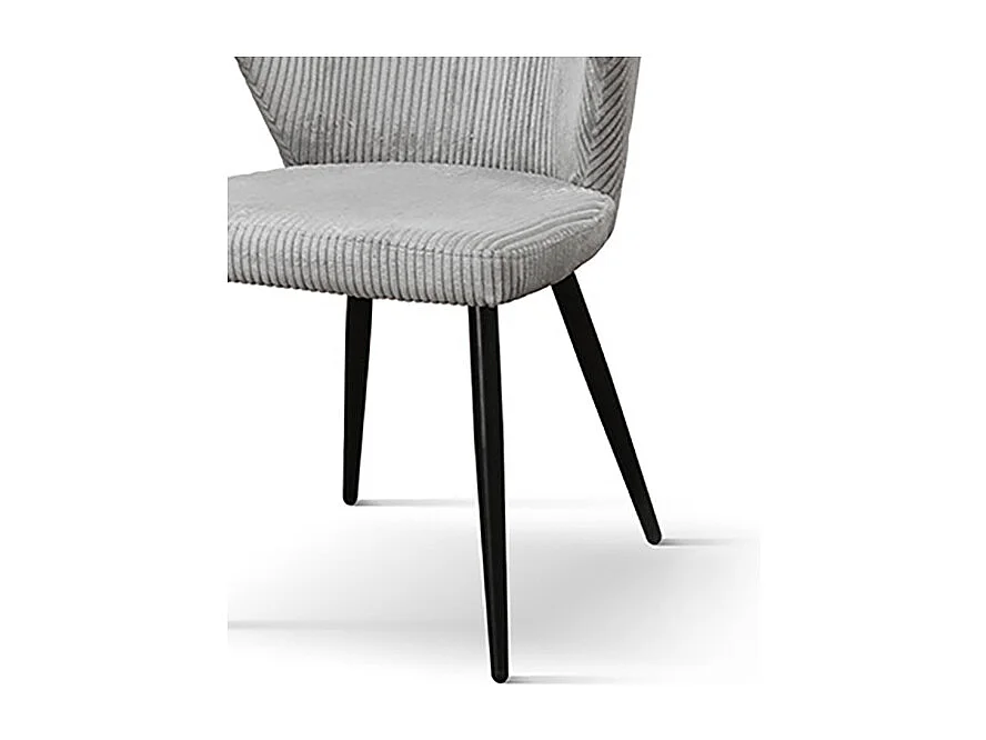 Set van 2 stoelen in beige fluweelstof, antraciet poten - MANTES