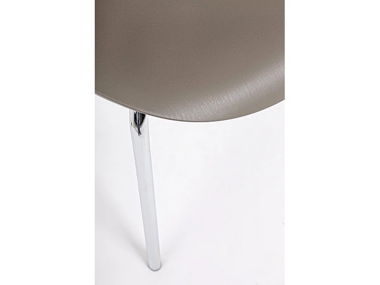 Lot de 4 chaises en polypropylène camel et pieds en acier chromé - TESSA