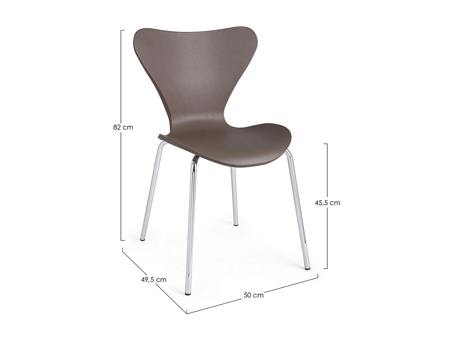 Lot de 4 chaises en polypropylène camel et pieds en acier chromé - TESSA