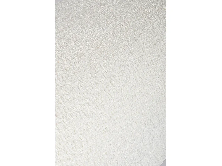 Bank in witte bouclé-effect stof en rubberhouten poten - DAYLA