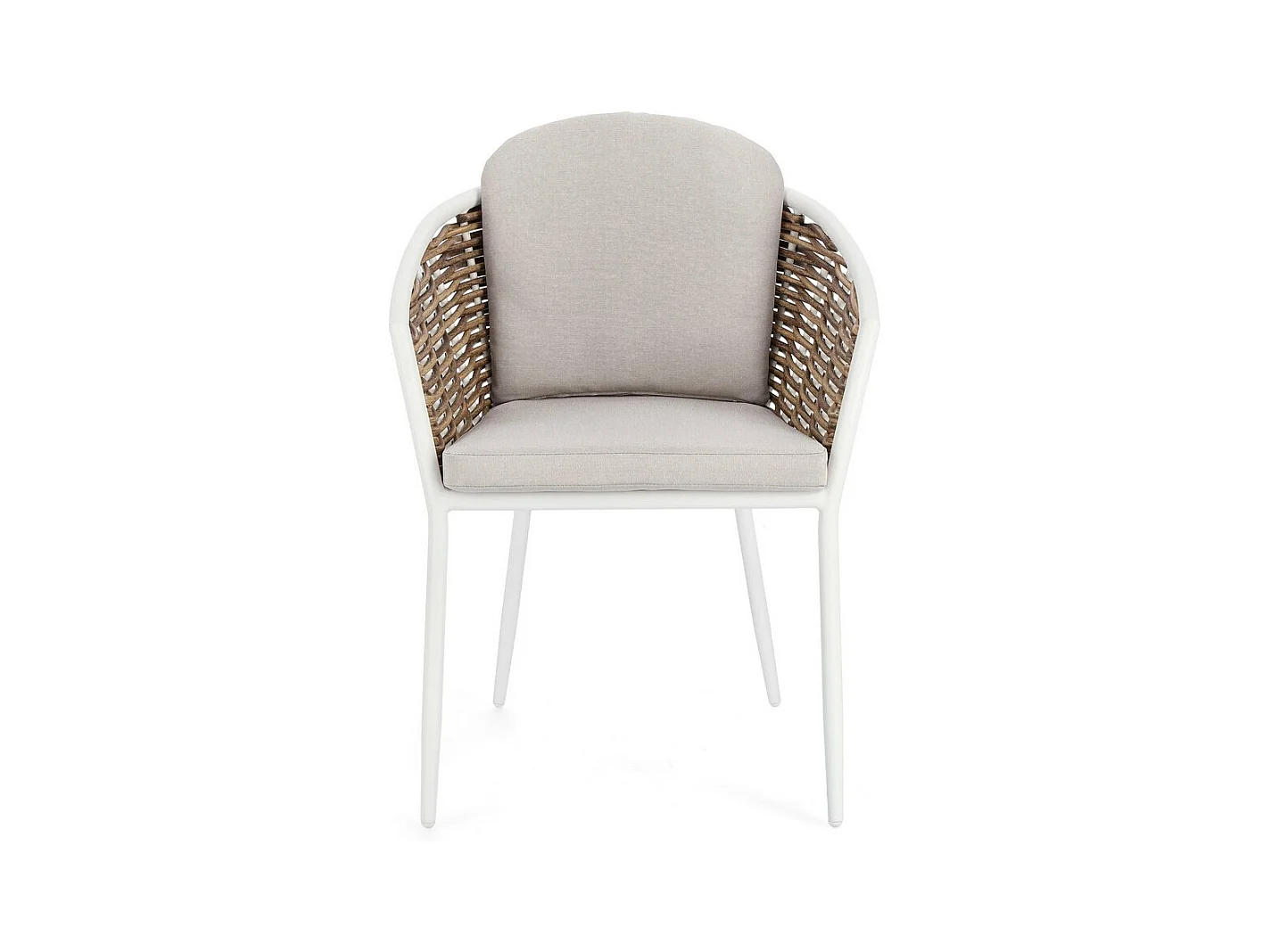 Set di 4 poltroncine in alluminio bianco e fibra sintetica - MARIBELA