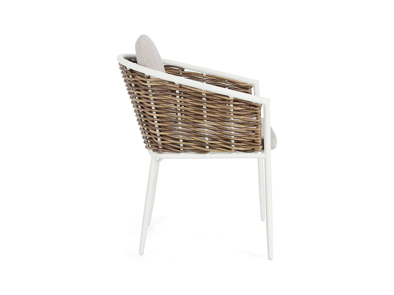 Set di 4 poltroncine in alluminio bianco e fibra sintetica - MARIBELA