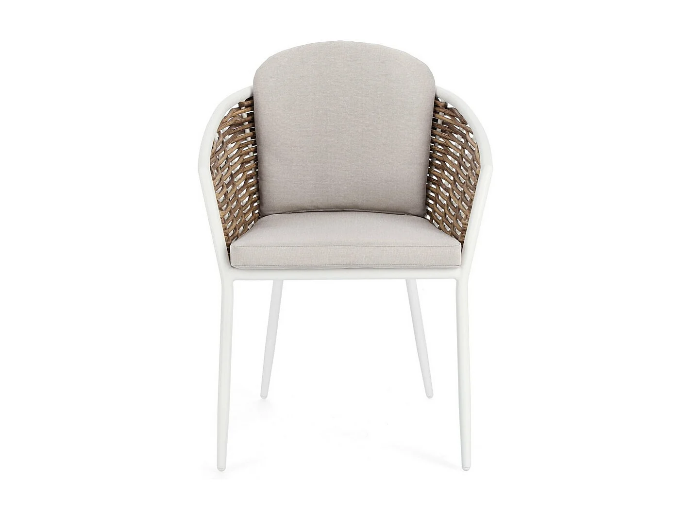Lot de 4 fauteuils en aluminium blanc et fibre synthétique - MARIBELA
