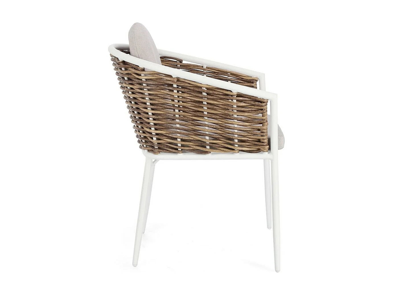 Lot de 4 fauteuils en aluminium blanc et fibre synthétique - MARIBELA