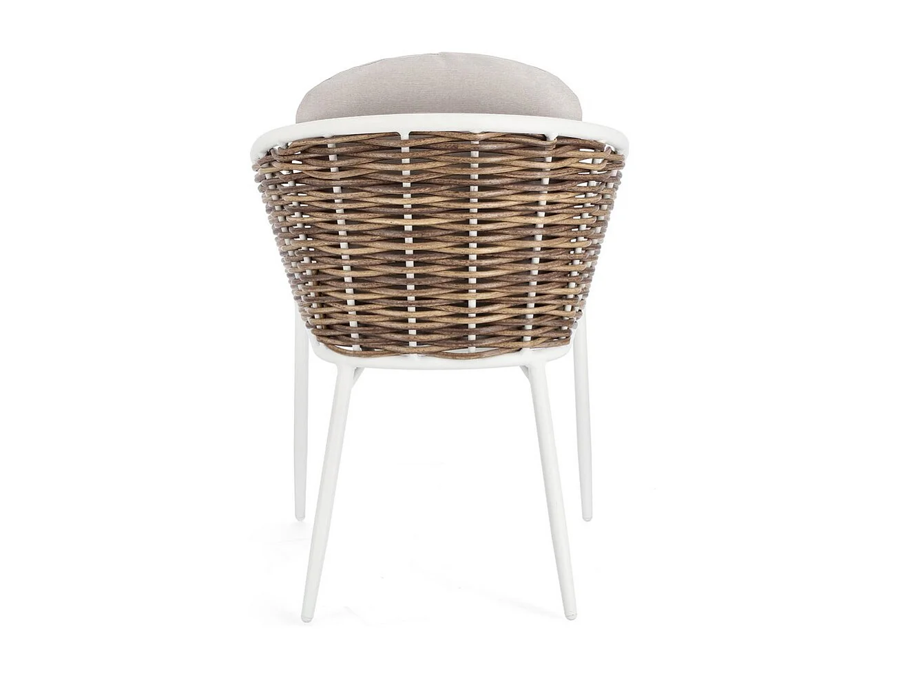 Lot de 4 fauteuils en aluminium blanc et fibre synthétique - MARIBELA