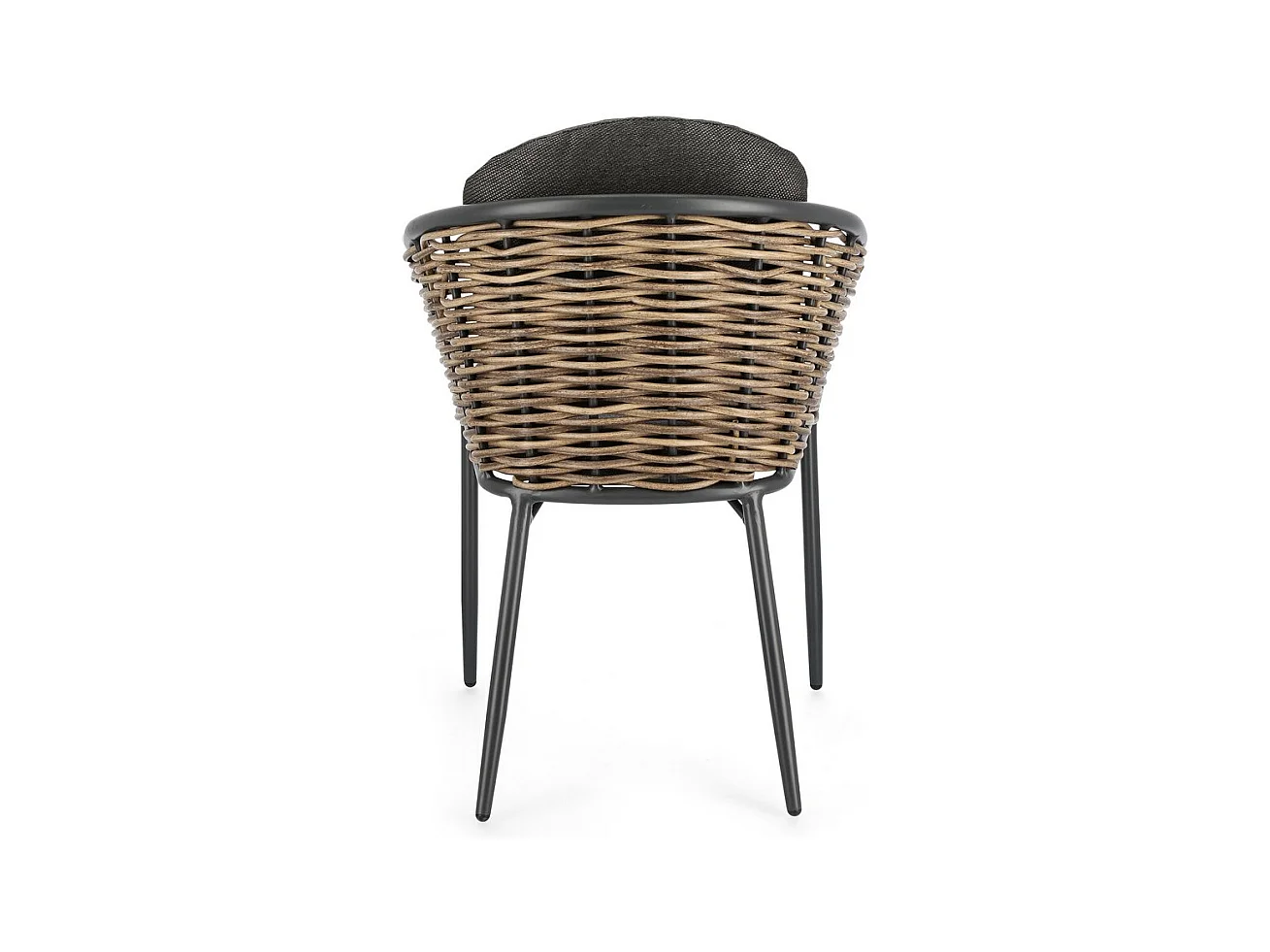 Set van 4 antraciet aluminium en kunstvezel fauteuils - MARIBELA