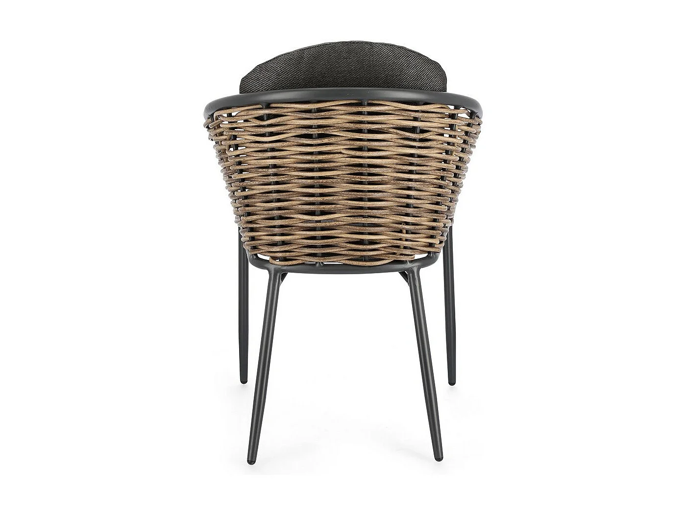 Lot de 4 fauteuils en aluminium anthracite et fibre synthétique - MARIBELA