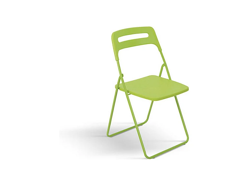 Satz von 6 grünen Klappstühlen aus Metall und Polypropylen - ALMERIA
