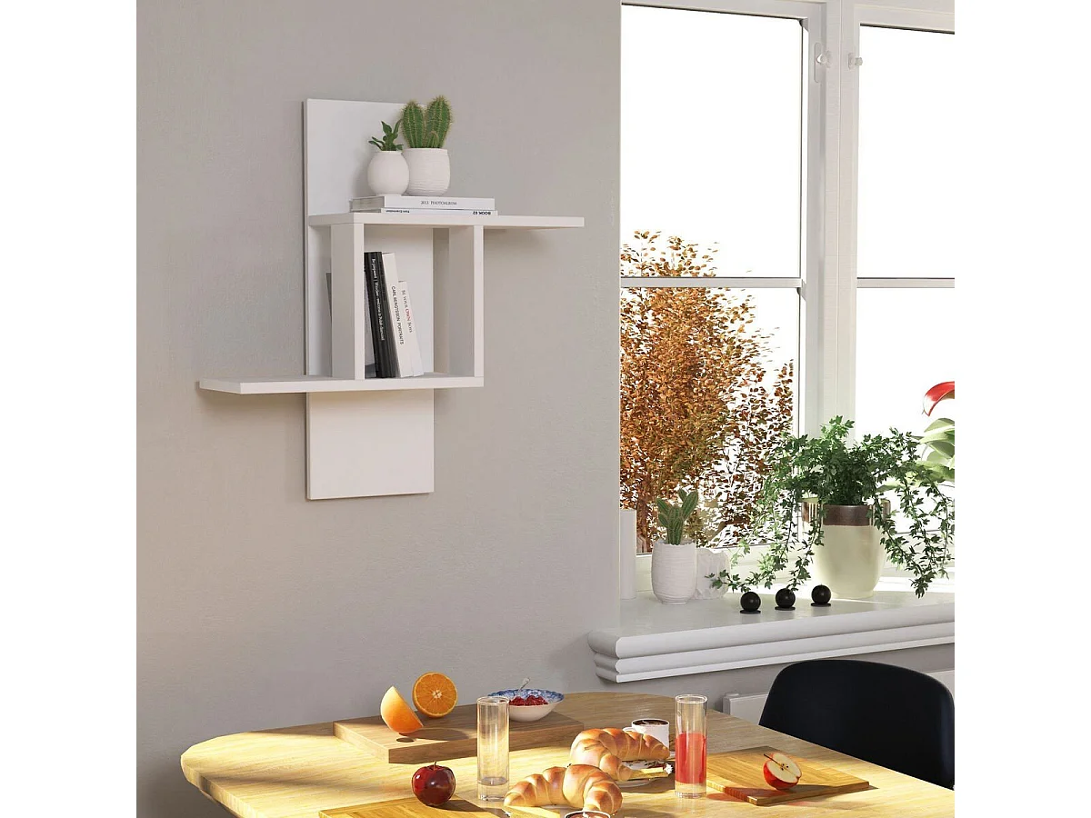 Półka ścienna z 2 półkami, wys. 70 cm - MILL