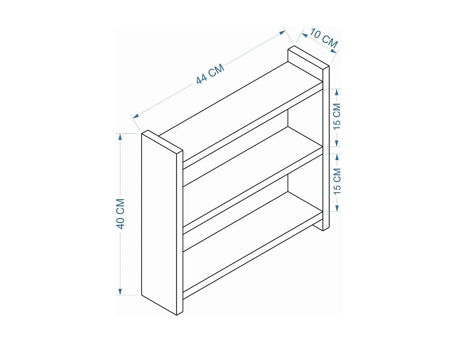Wandplank voor de keuken met 3 legplanken H40 cm – COSMIC
