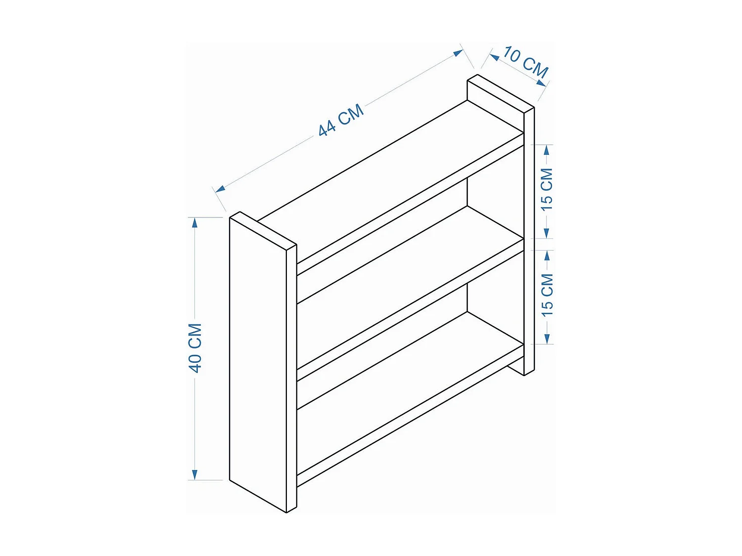Etagère de cuisine 3 tablettes H40 cm - COSMIC