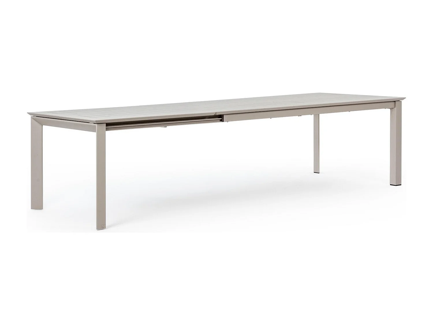 Table à rallonge en aluminium gris tourterelle 200×110 cm - 300×110 cm - KONNOR