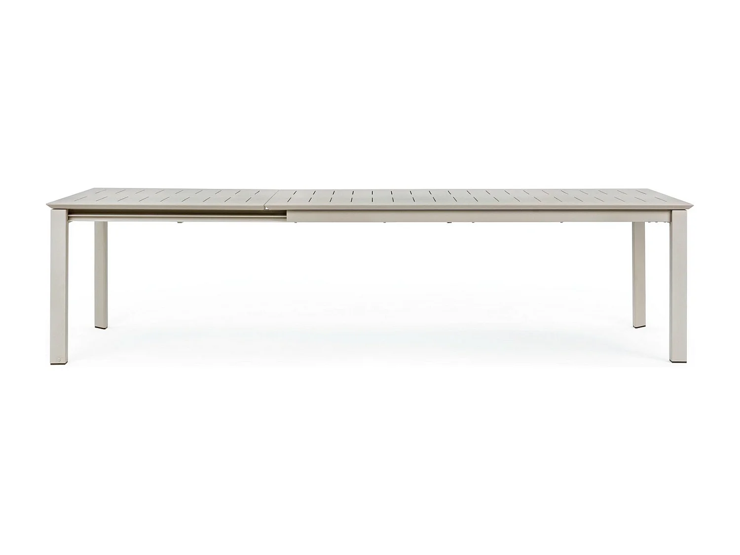 Table à rallonge en aluminium gris tourterelle 200×110 cm - 300×110 cm - KONNOR