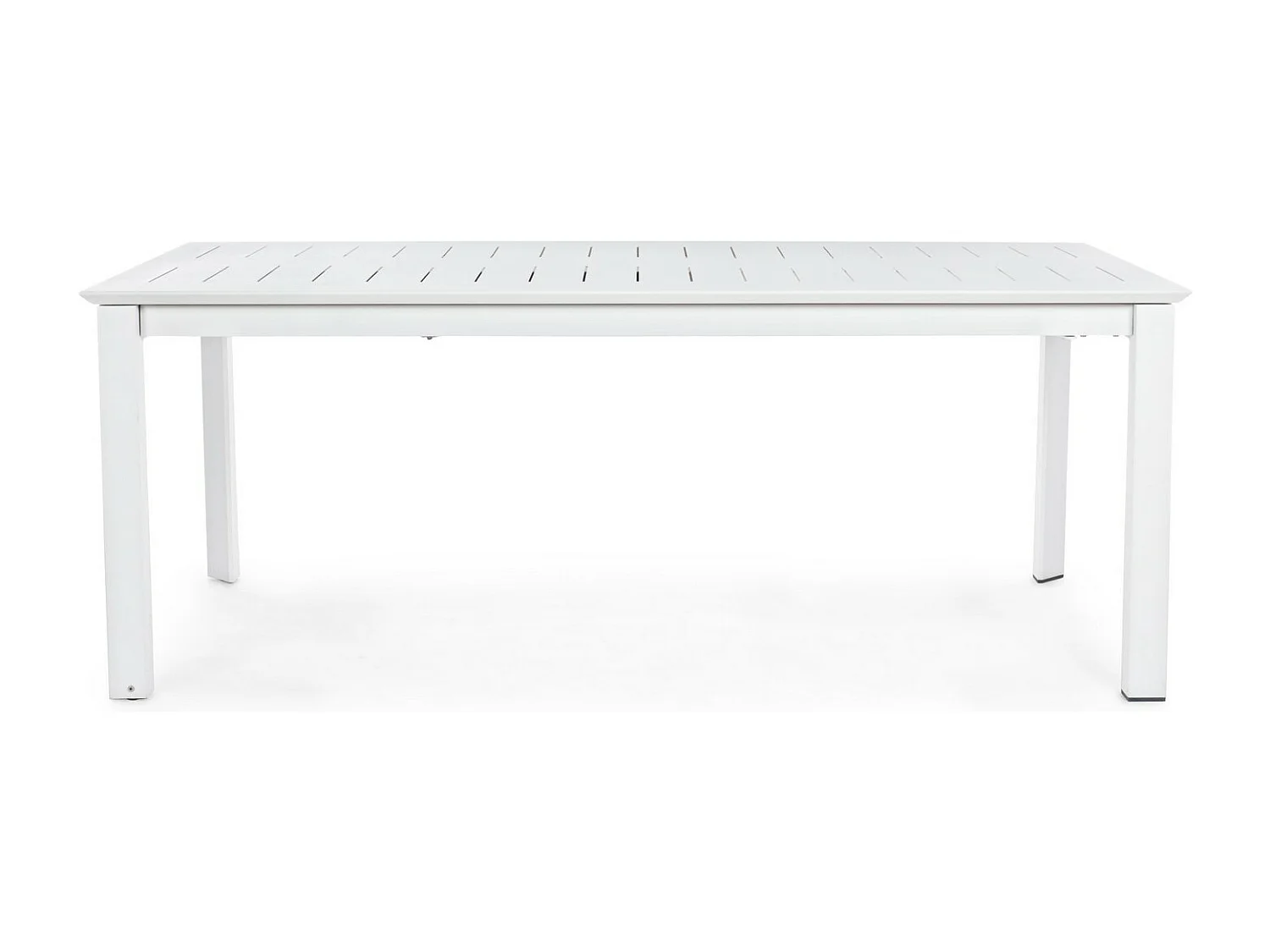 Table à rallonge en aluminium blanc 200×110 cm - 300×110 cm - KONNOR