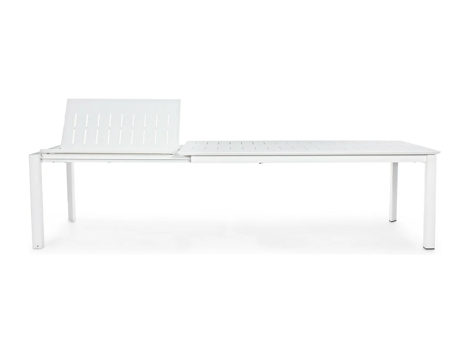 Table à rallonge en aluminium blanc 200×110 cm - 300×110 cm - KONNOR