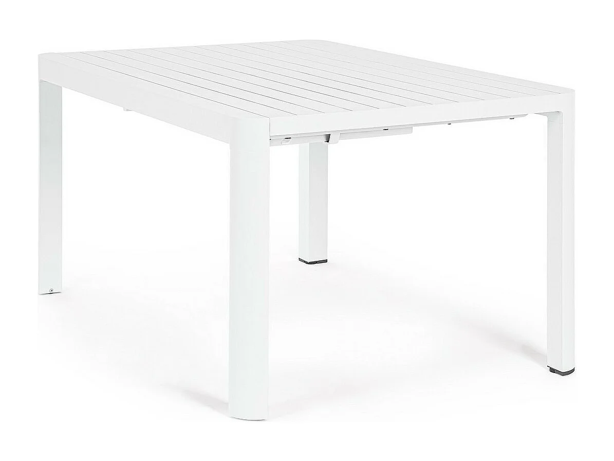 Ausziehbarer Aluminiumtisch weiß 149×97 cm - 149×149 cm - KIPLIN