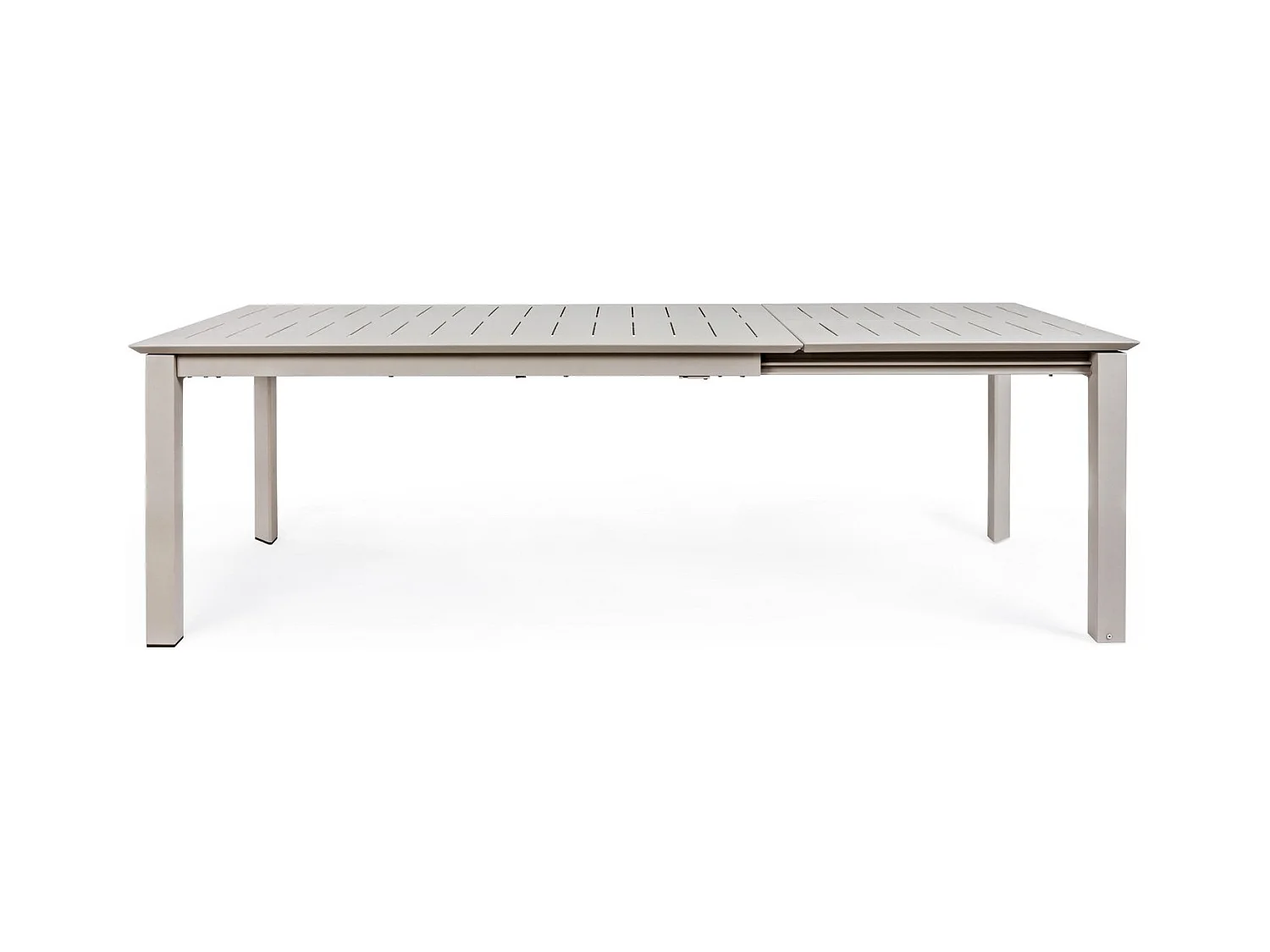 Ausziehtisch aus taubengrauem Aluminium 160×100 cm - 240×100 cm - KONNOR