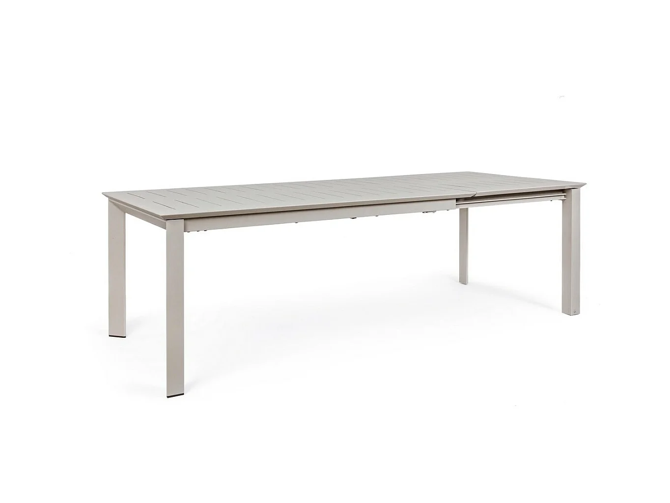 Table à rallonge en aluminium gris tourterelle 160×100 cm - 240×100 cm - KONNOR