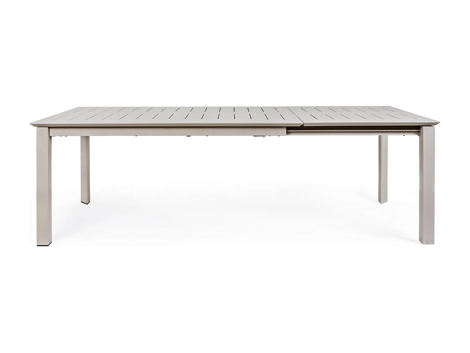 Table à rallonge en aluminium gris tourterelle 160×100 cm - 240×100 cm - KONNOR