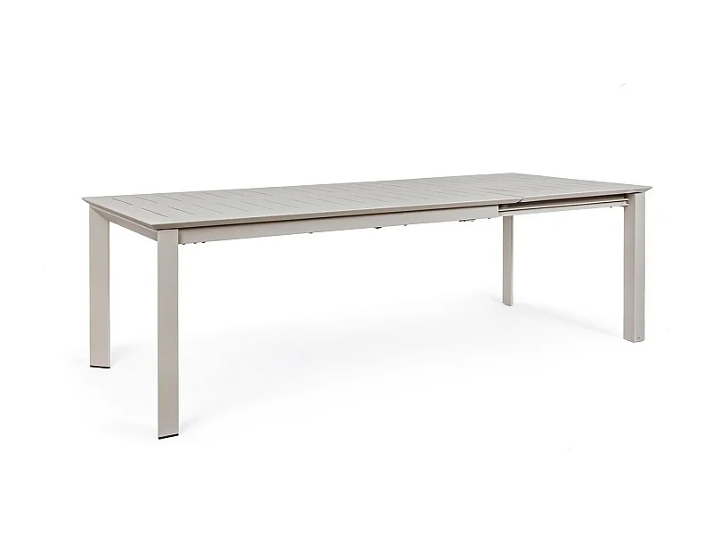 Table à rallonge en aluminium gris tourterelle 160×100 cm - 240×100 cm - KONNOR