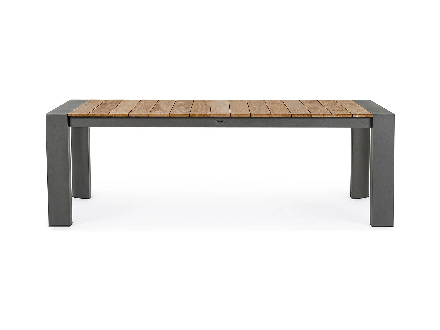 Uitschuiftafel in antraciet aluminium en teakhout 228x100-294x100 - CAMERON
