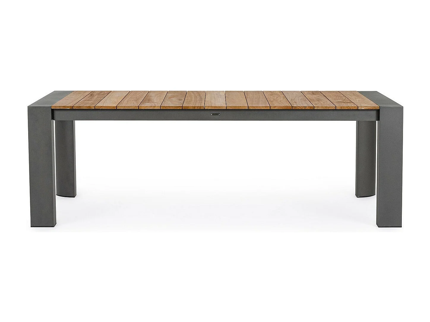 Table à rallonge en aluminium anthracite et bois de teck 228x100-294x100 - CAMERON