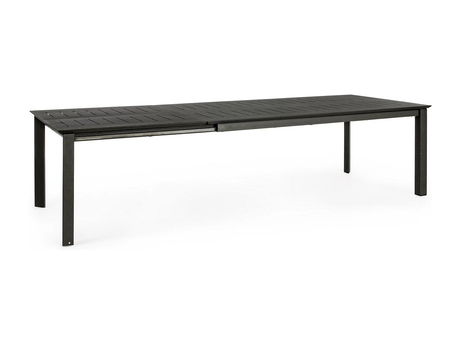 Table à rallonge en aluminium anthracite 200×110 cm - 300×110 cm - KONNOR