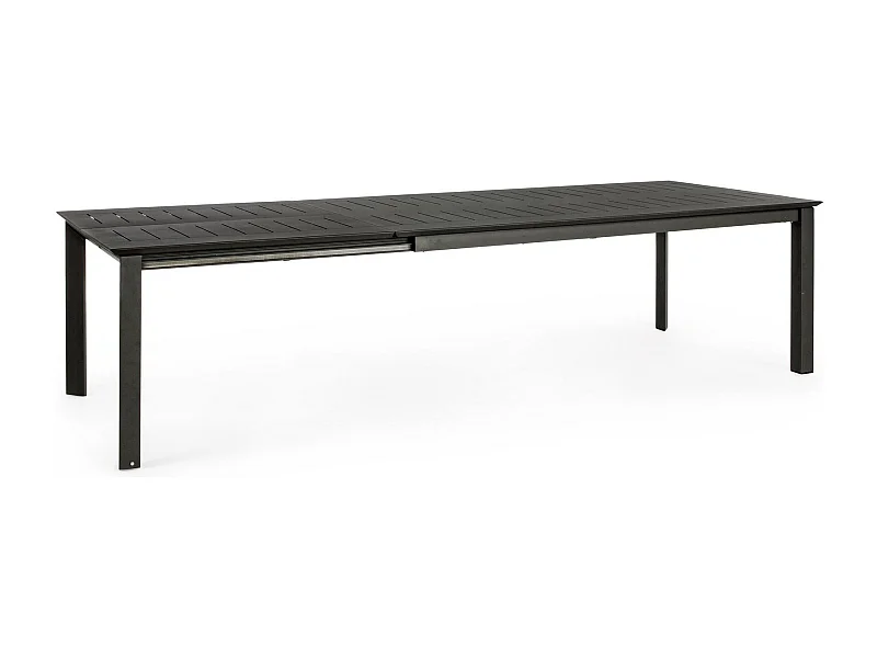 Table à rallonge en aluminium anthracite 200×110 cm - 300×110 cm - KONNOR