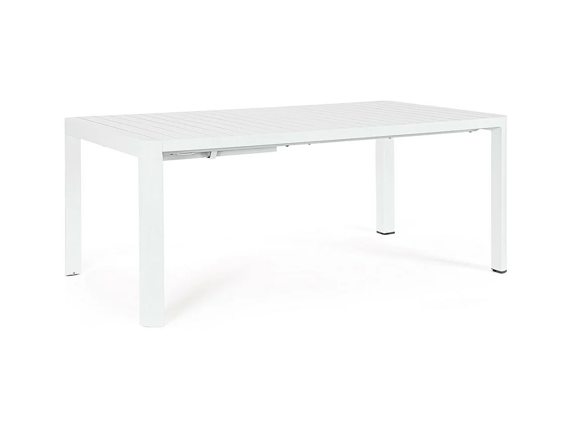 Tavolo allungabile in alluminio bianco 180×100 cm - 240×100 cm - KIPLIN