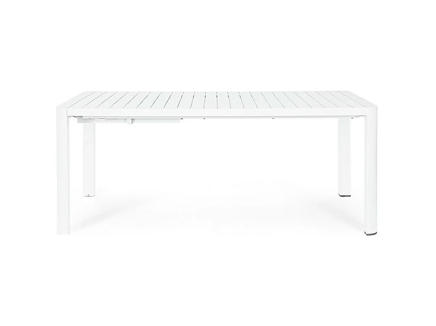 Table à rallonge en aluminium blanc 180×100 cm - 240×100 cm - KIPLIN