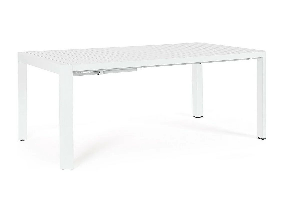 Table à rallonge en aluminium blanc 180×100 cm - 240×100 cm - KIPLIN