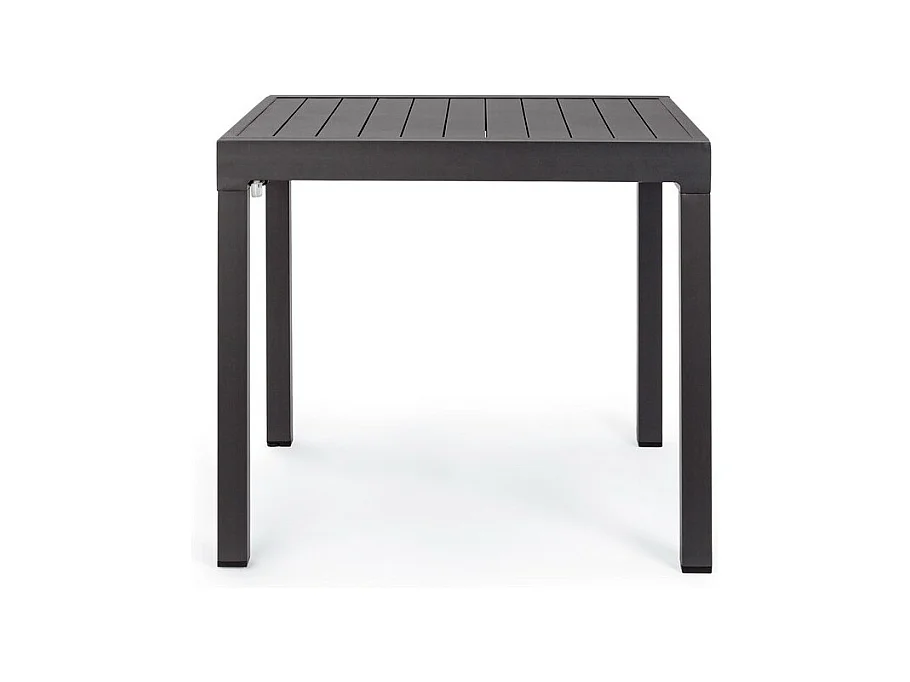 Antraciet aluminium uitschuifbare tafel 83x80 cm - 166x80 cm - PELAGIUS