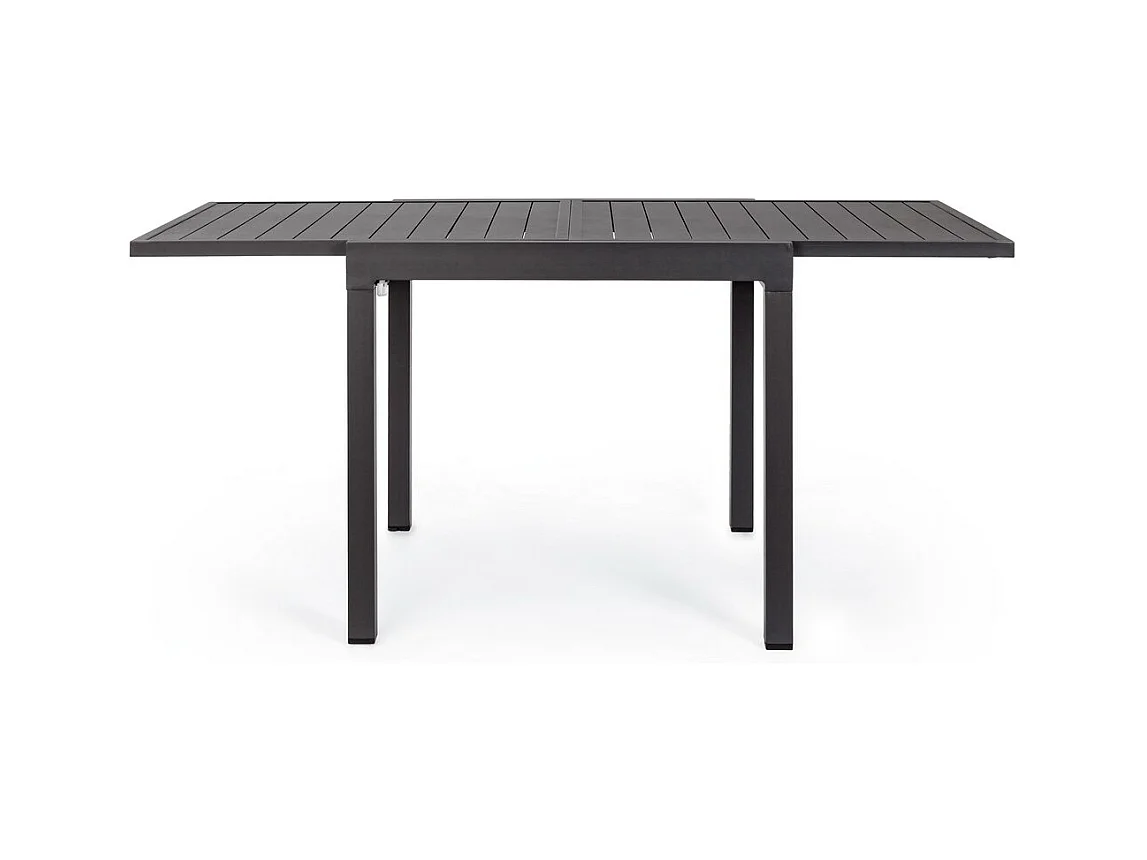 Antraciet aluminium uitschuifbare tafel 83x80 cm - 166x80 cm - PELAGIUS