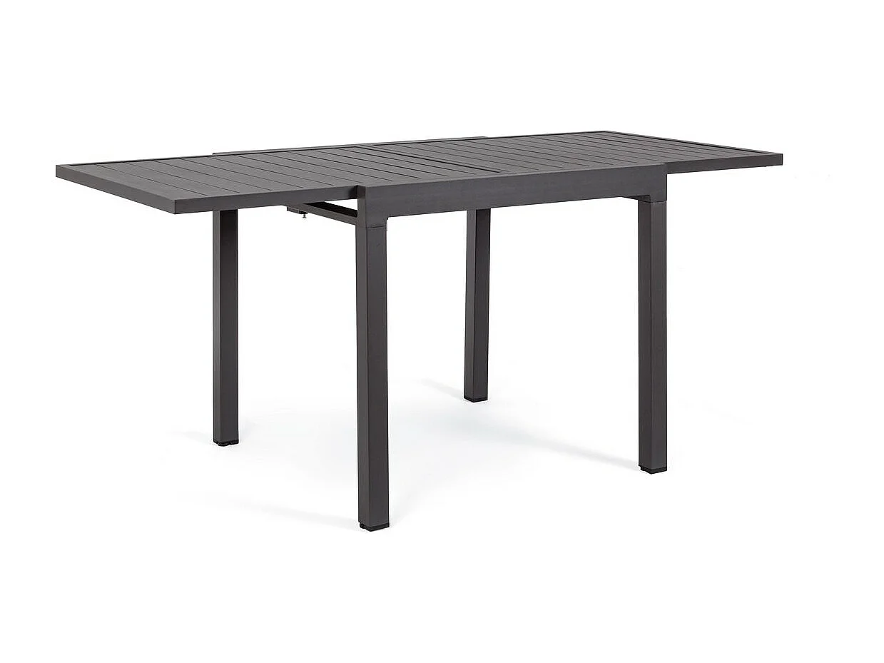 Table à rallonge en aluminium anthracite 83x80 cm - 166x80 cm - PELAGIUS
