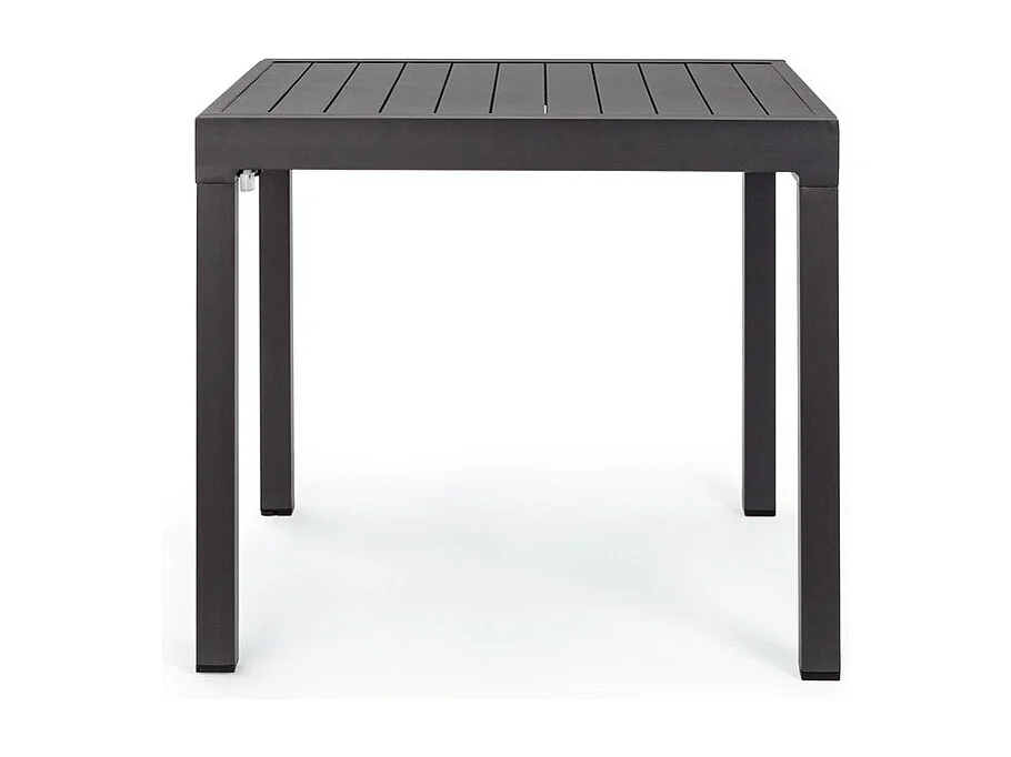Table à rallonge en aluminium anthracite 83x80 cm - 166x80 cm - PELAGIUS