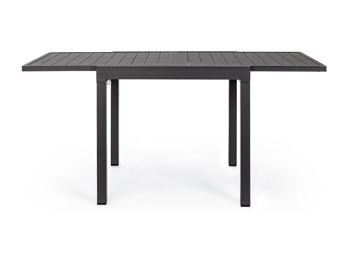 Table à rallonge en aluminium anthracite 83x80 cm - 166x80 cm - PELAGIUS