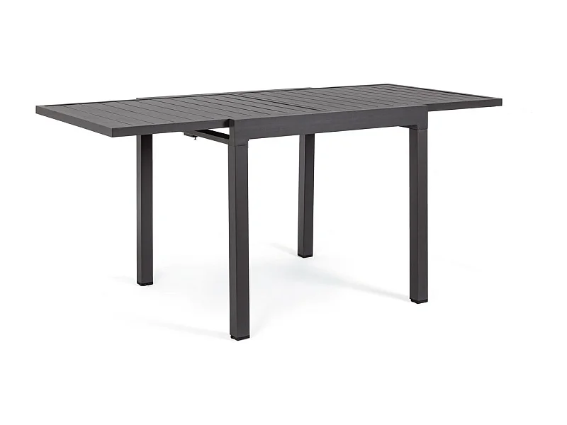 Table à rallonge en aluminium anthracite 83x80 cm - 166x80 cm - PELAGIUS