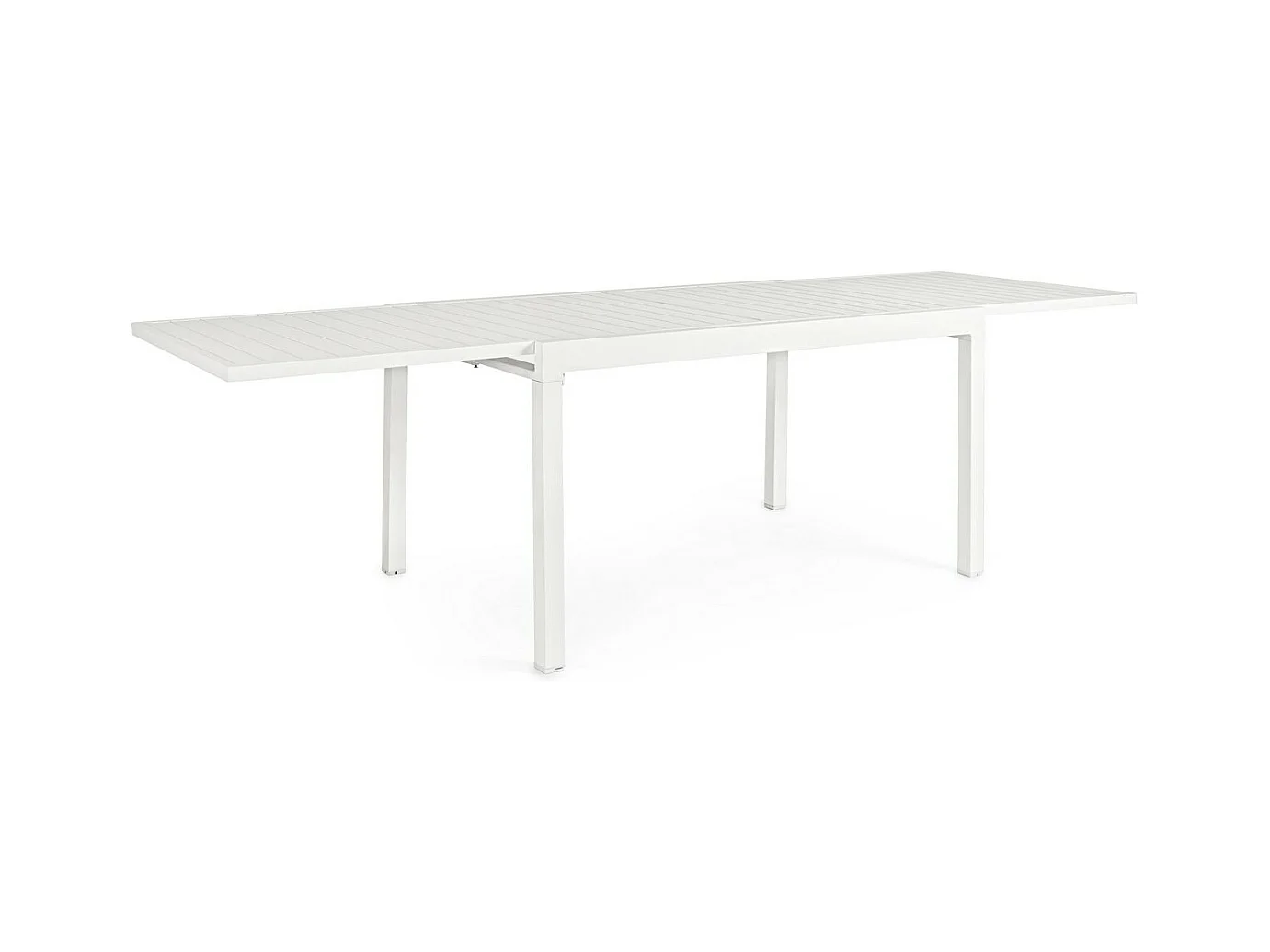 Table à rallonge en aluminium blanc 135x90 cm - 270x90 cm - PELAGIUS