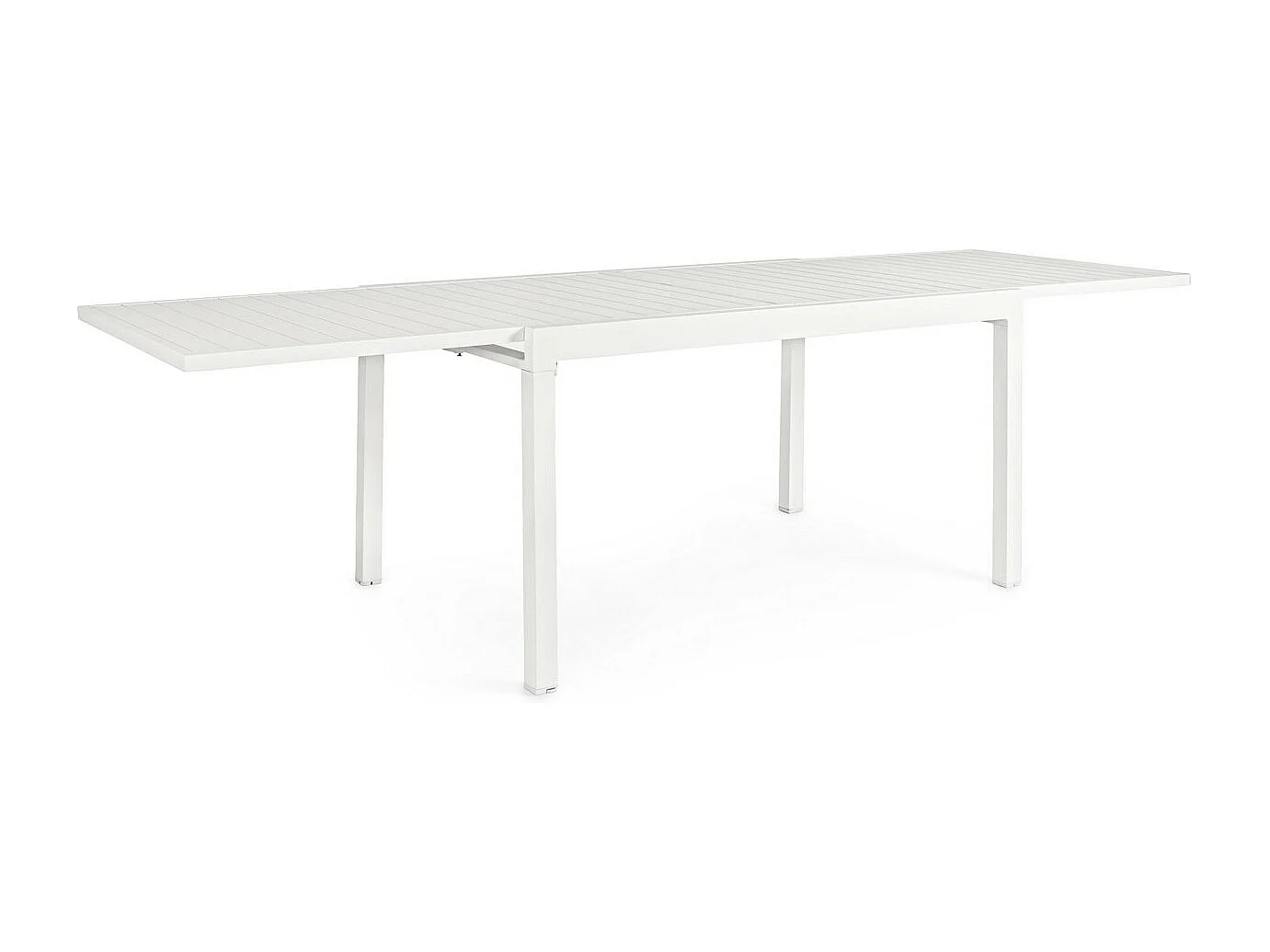 Table à rallonge en aluminium blanc 135x90 cm - 270x90 cm - PELAGIUS