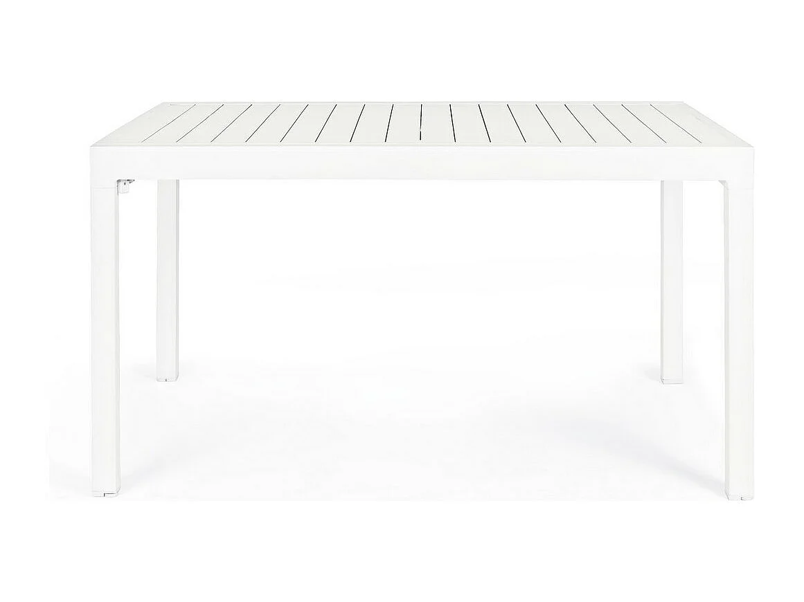 Table à rallonge en aluminium blanc 135x90 cm - 270x90 cm - PELAGIUS