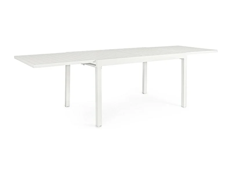 Uitschuifbare witte aluminium tafel 135x90 cm - 270x90 cm - PELAGIUS